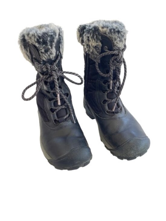 Keen Shoes - KEEN Hoodoo III 6 Black Leather Boots Waterproof Winter Snow Faux Fur Mid Calf